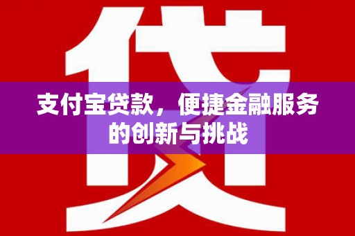 瑞芳支付宝贷款，便捷金融服务的创新与挑战