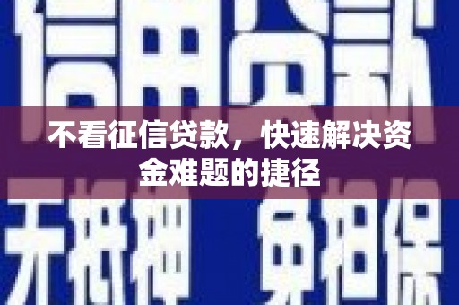 瑞芳不看征信贷款，快速解决资金难题的捷径