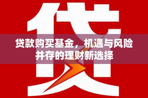 瑞芳贷款购买基金，机遇与风险并存的理财新选择