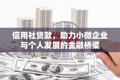 瑞芳信用社贷款，助力小微企业与个人发展的金融桥梁