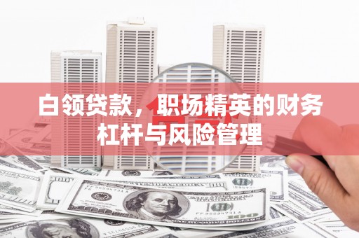 瑞芳白领贷款，职场精英的财务杠杆与风险管理
