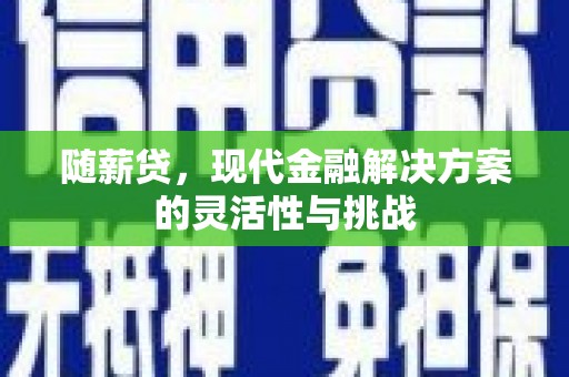 瑞芳随薪贷，现代金融解决方案的灵活性与挑战