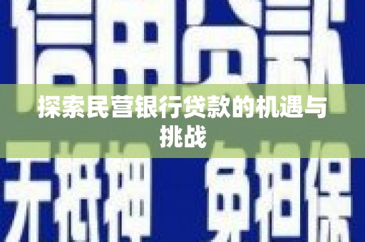 瑞芳探索民营银行贷款的机遇与挑战