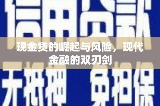 瑞芳现金贷的崛起与风险，现代金融的双刃剑