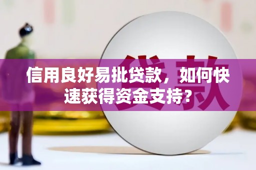 瑞芳信用良好易批贷款，如何快速获得资金支持？