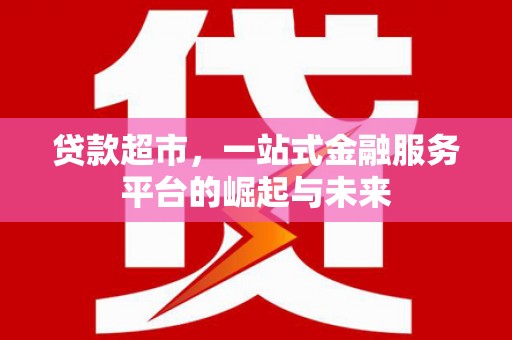 瑞芳贷款超市，一站式金融服务平台的崛起与未来