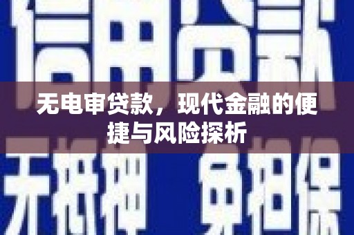 瑞芳无电审贷款，现代金融的便捷与风险探析