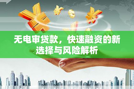 瑞芳无电审贷款，快速融资的新选择与风险解析