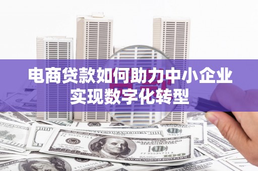 瑞芳电商贷款如何助力中小企业实现数字化转型
