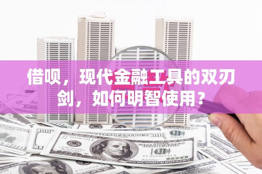 瑞芳借呗，现代金融工具的双刃剑，如何明智使用？
