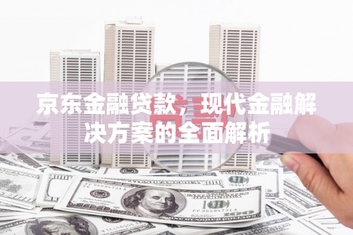 瑞芳京东金融贷款，现代金融解决方案的全面解析