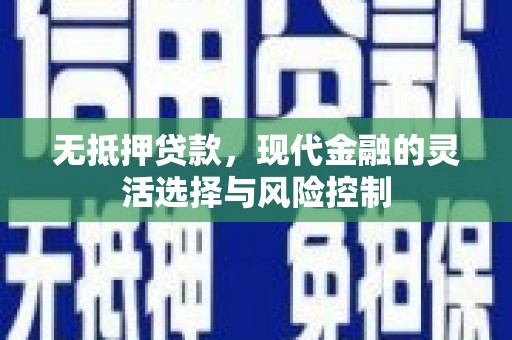 瑞芳无抵押贷款，现代金融的灵活选择与风险控制