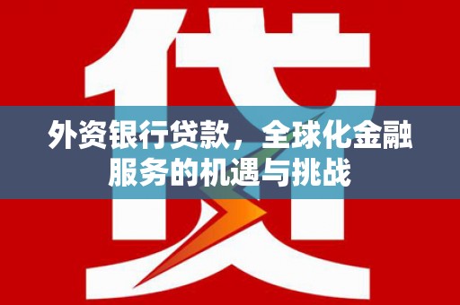 瑞芳外资银行贷款，全球化金融服务的机遇与挑战