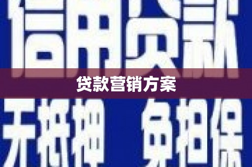 瑞芳贷款营销方案