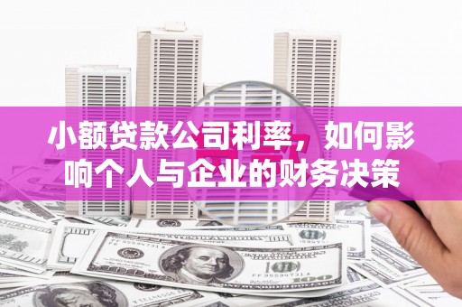 瑞芳小额贷款公司利率，如何影响个人与企业的财务决策