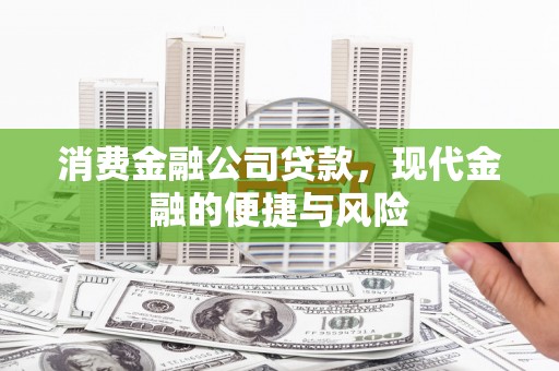 瑞芳消费金融公司贷款，现代金融的便捷与风险