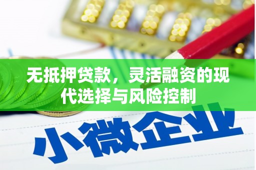 瑞芳无抵押贷款，灵活融资的现代选择与风险控制