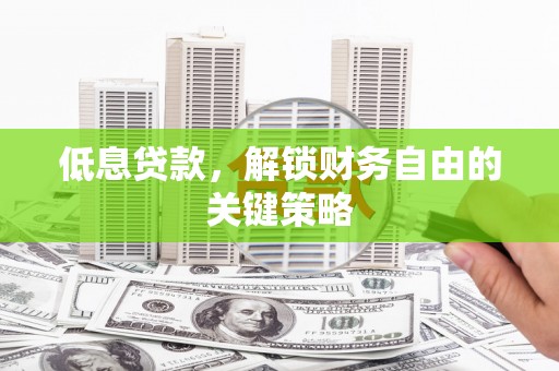 瑞芳低息贷款，解锁财务自由的关键策略