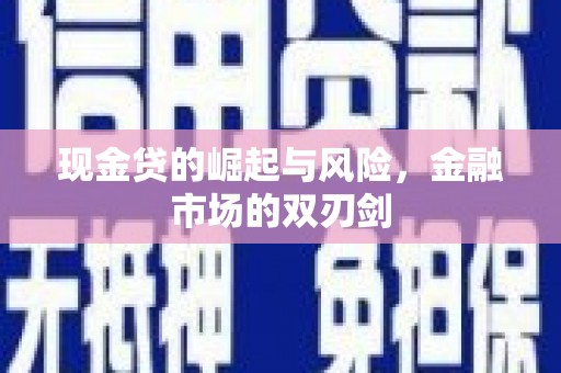 瑞芳现金贷的崛起与风险，金融市场的双刃剑