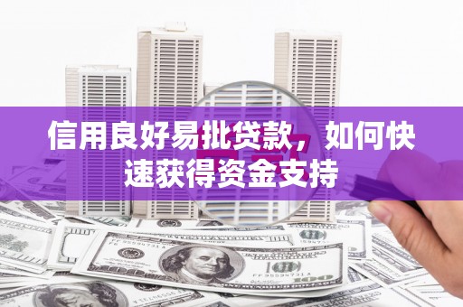 瑞芳信用良好易批贷款，如何快速获得资金支持