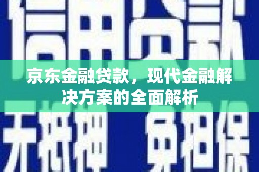瑞芳京东金融贷款，现代金融解决方案的全面解析
