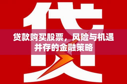 瑞芳贷款购买股票，风险与机遇并存的金融策略