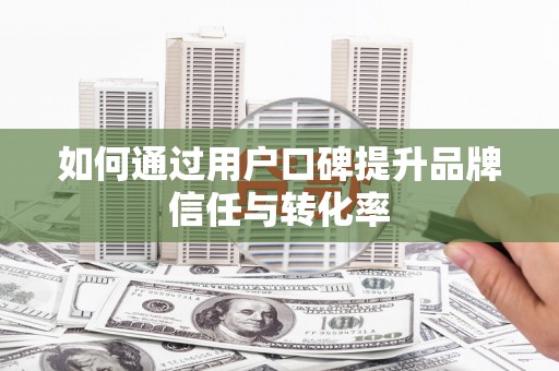瑞芳如何通过用户口碑提升品牌信任与转化率