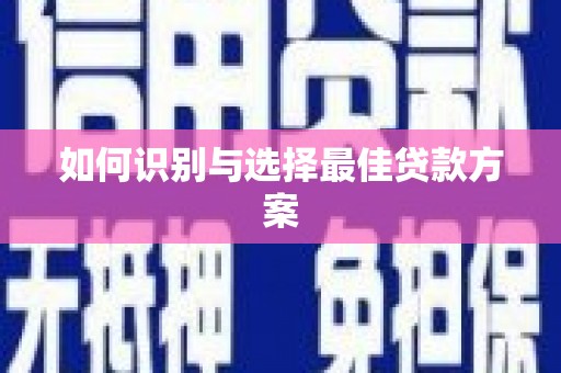 瑞芳如何识别与选择最佳贷款方案